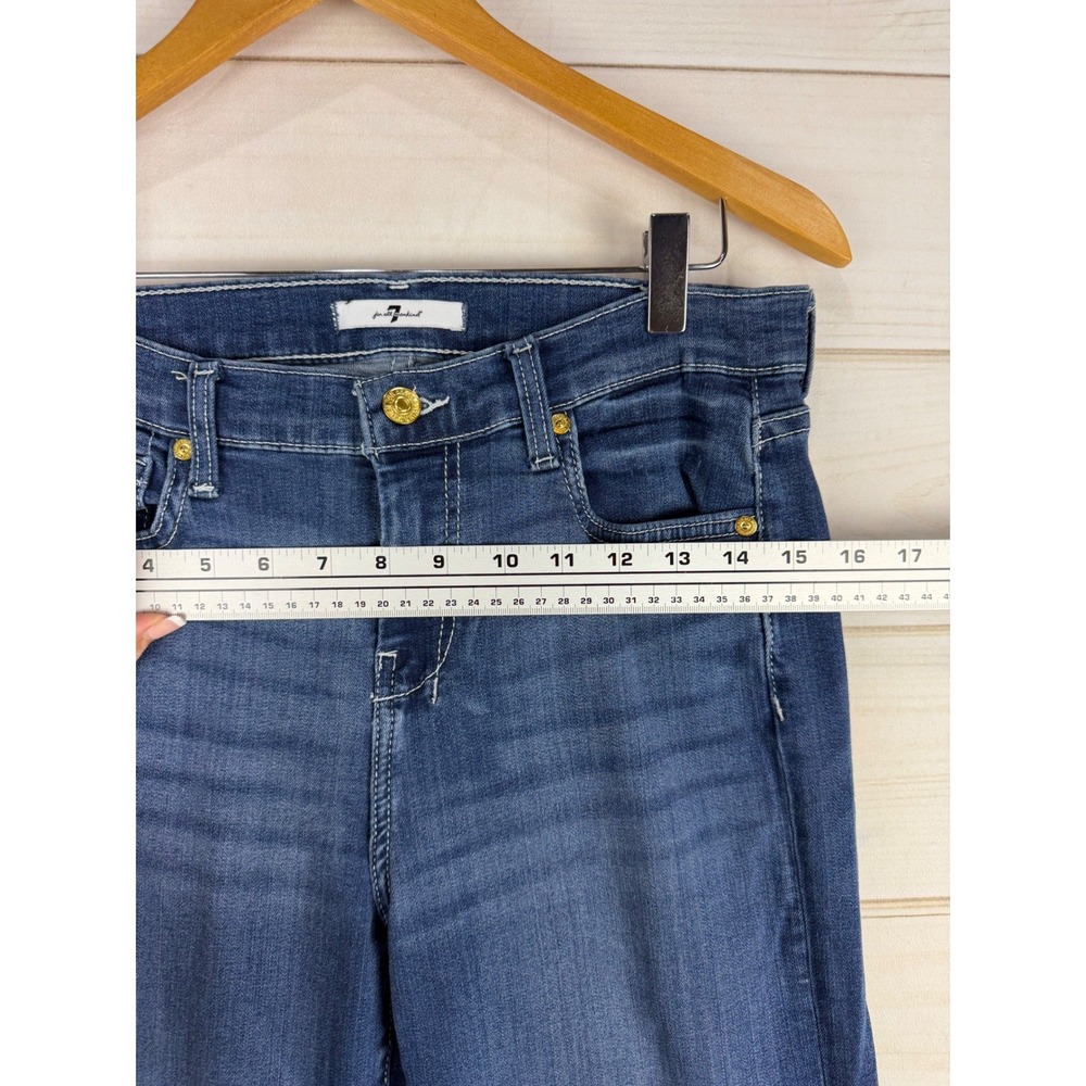 7 For All Mankind Jeans Womens 29 Dojo Flare Dark Wash Wide Leg Signature Pocket - Picture 6 of 10